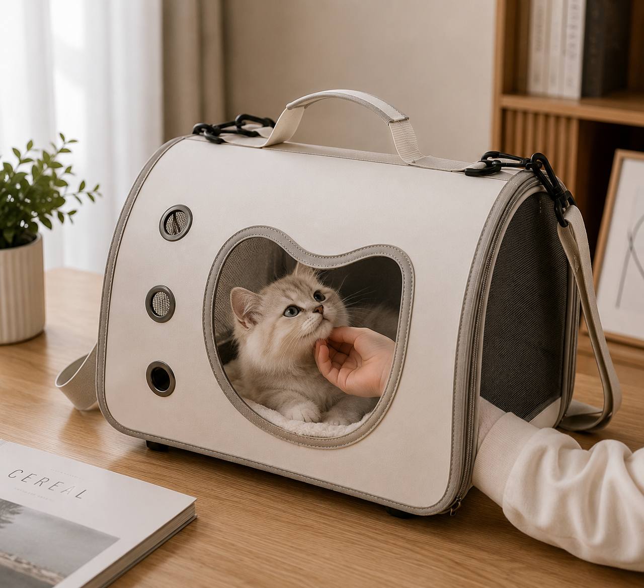 Pawro Foldable Pet Travel Carrier with breathable mesh windows — view 3