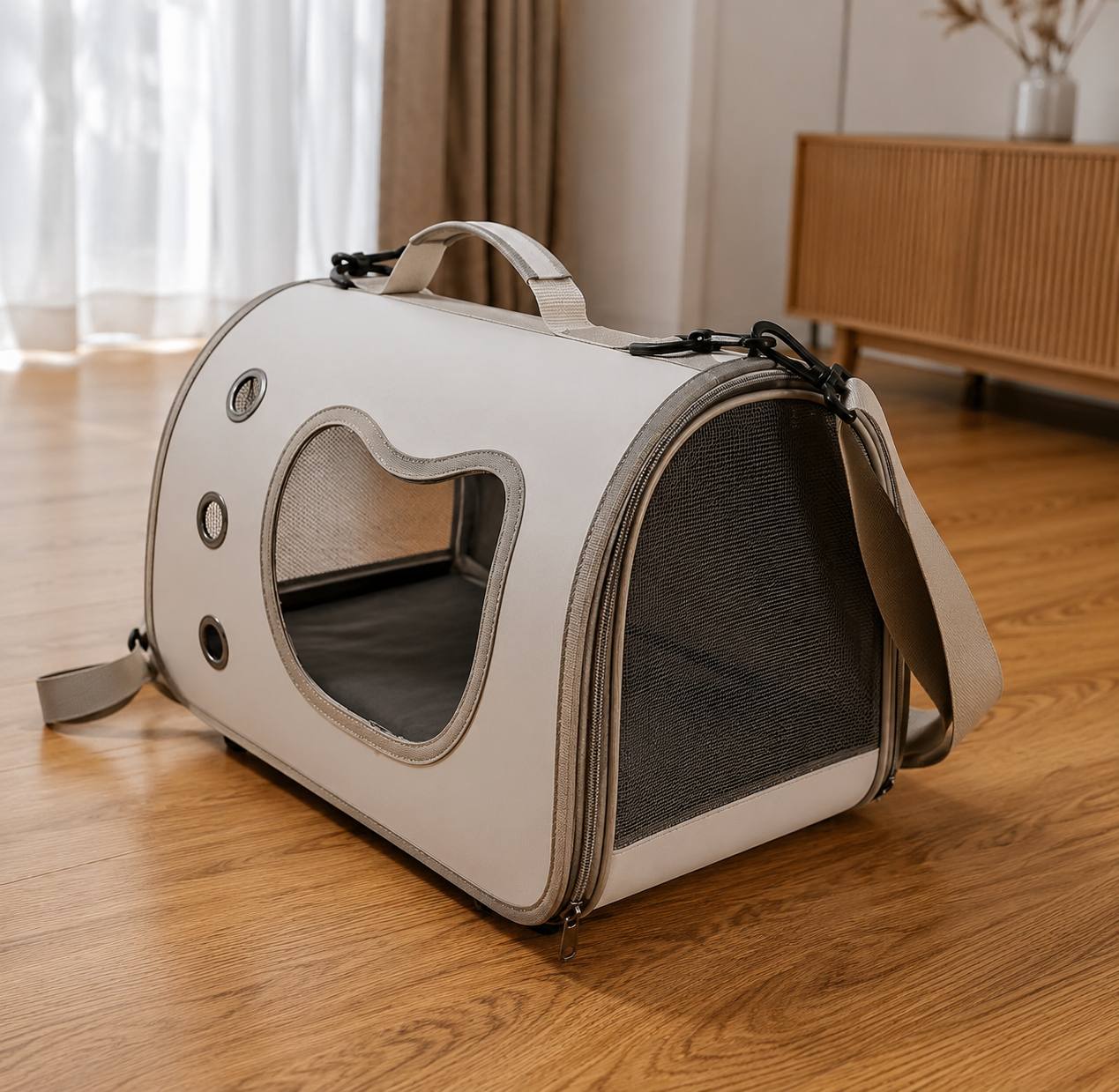 Pawro Foldable Pet Travel Carrier with breathable mesh windows — view 7