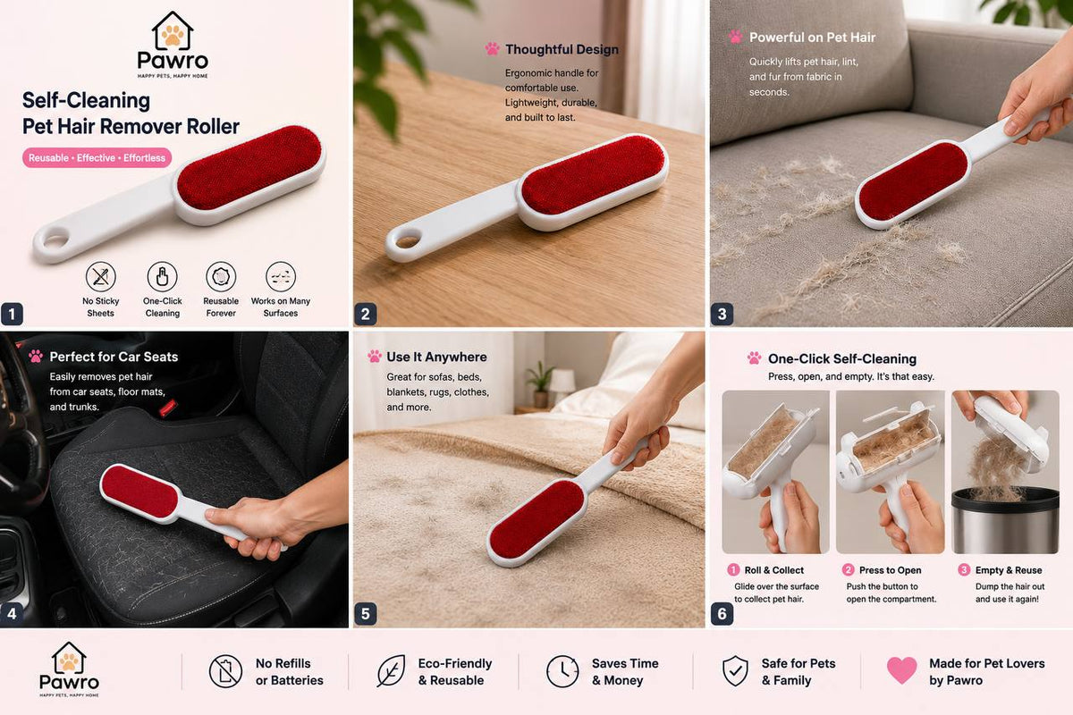 Pawro Self-Cleaning Pet Hair Remover Roller — view 5